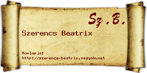 Szerencs Beatrix névjegykártya